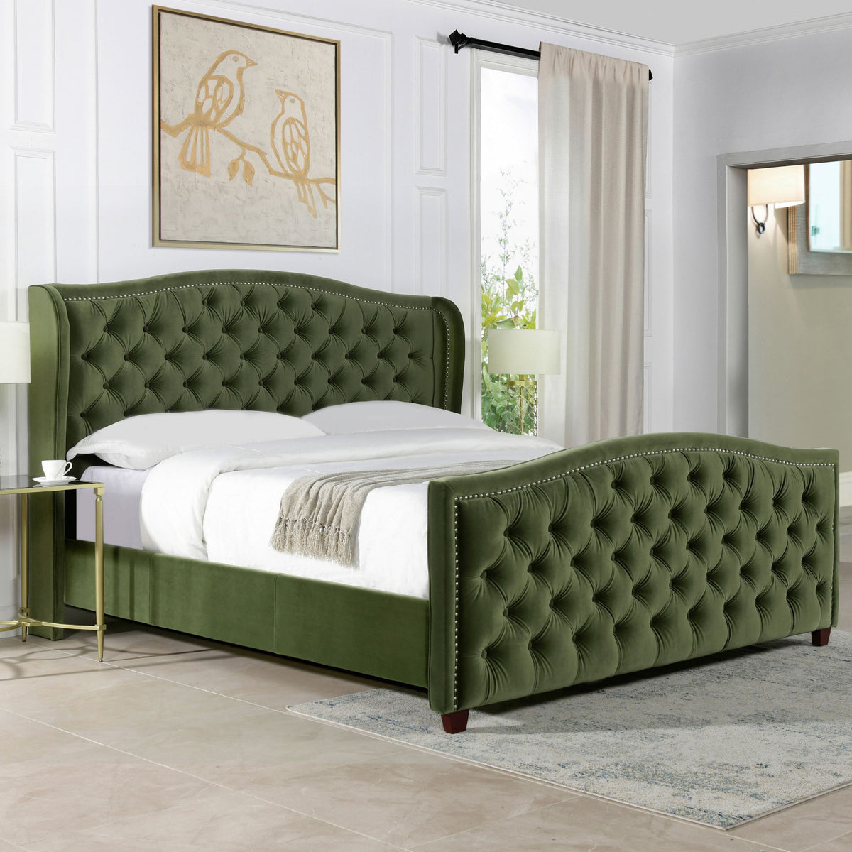 Marcella - Upholstered Shelter Headboard Bed