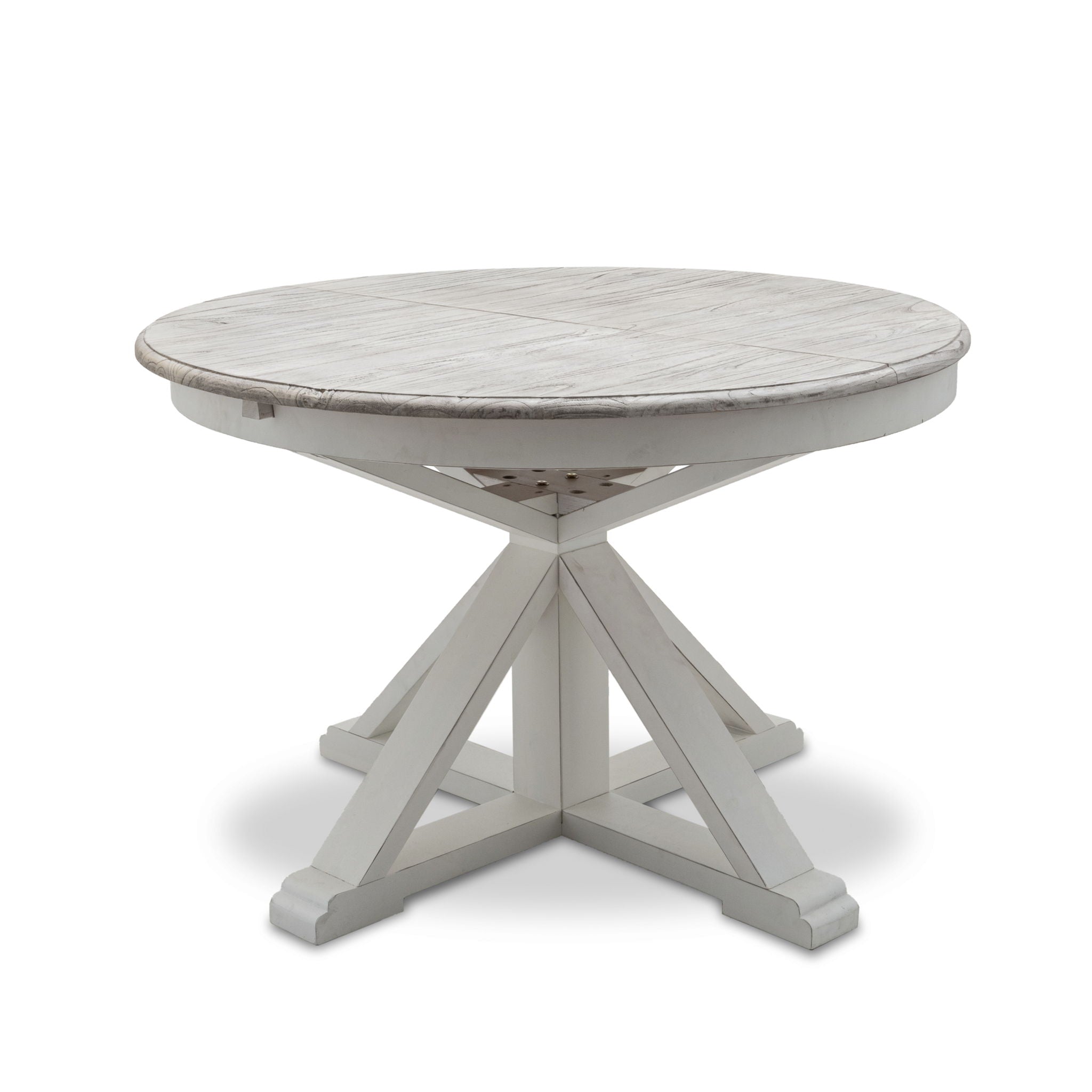 Islamorada - Round Dining Table With 18" Butterfly Leaf Extension - Dapple Gray / Blanc