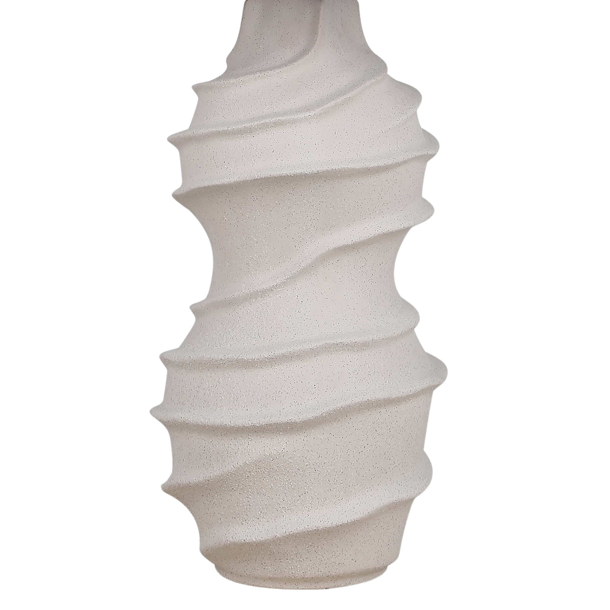 "Serenity Waves" Ceramic Table Lamp - Off White