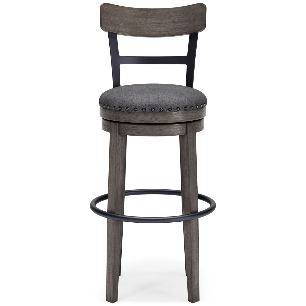 Caitbrook - Tall UPH Swivel Barstool - Gray