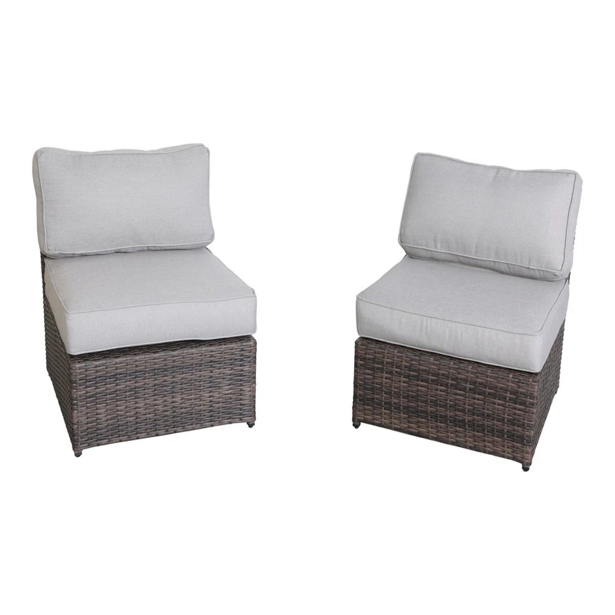 Outdoor Wicker Sectional With Weather Resistant Cushions And Table
