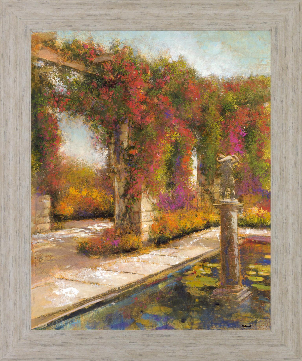 Veranda Blossom Retreat - 28" x 34" Framed Wall Art - Green