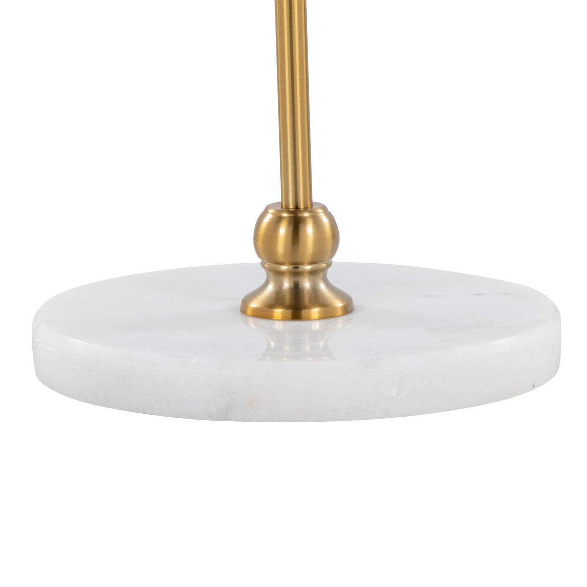 Leslie - Glam / Art Deco Floor Lamp - Gold / White
