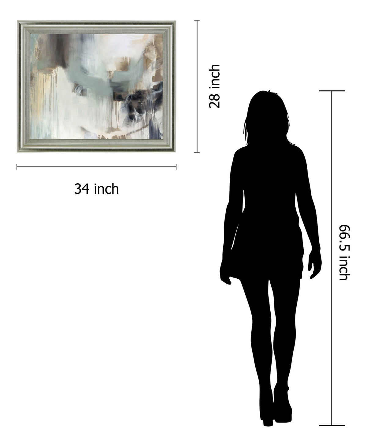 Misty Veil - 28" x 34" Framed Wall Art - Gray