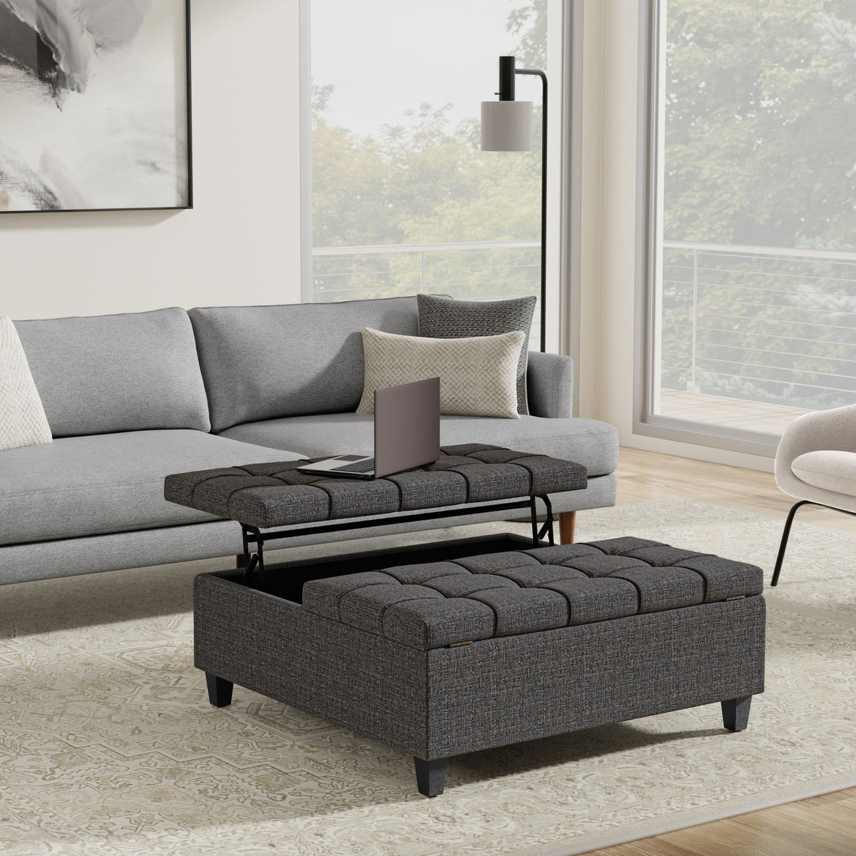 Harrison - Upholstered Coffee Table Storage Ottoman