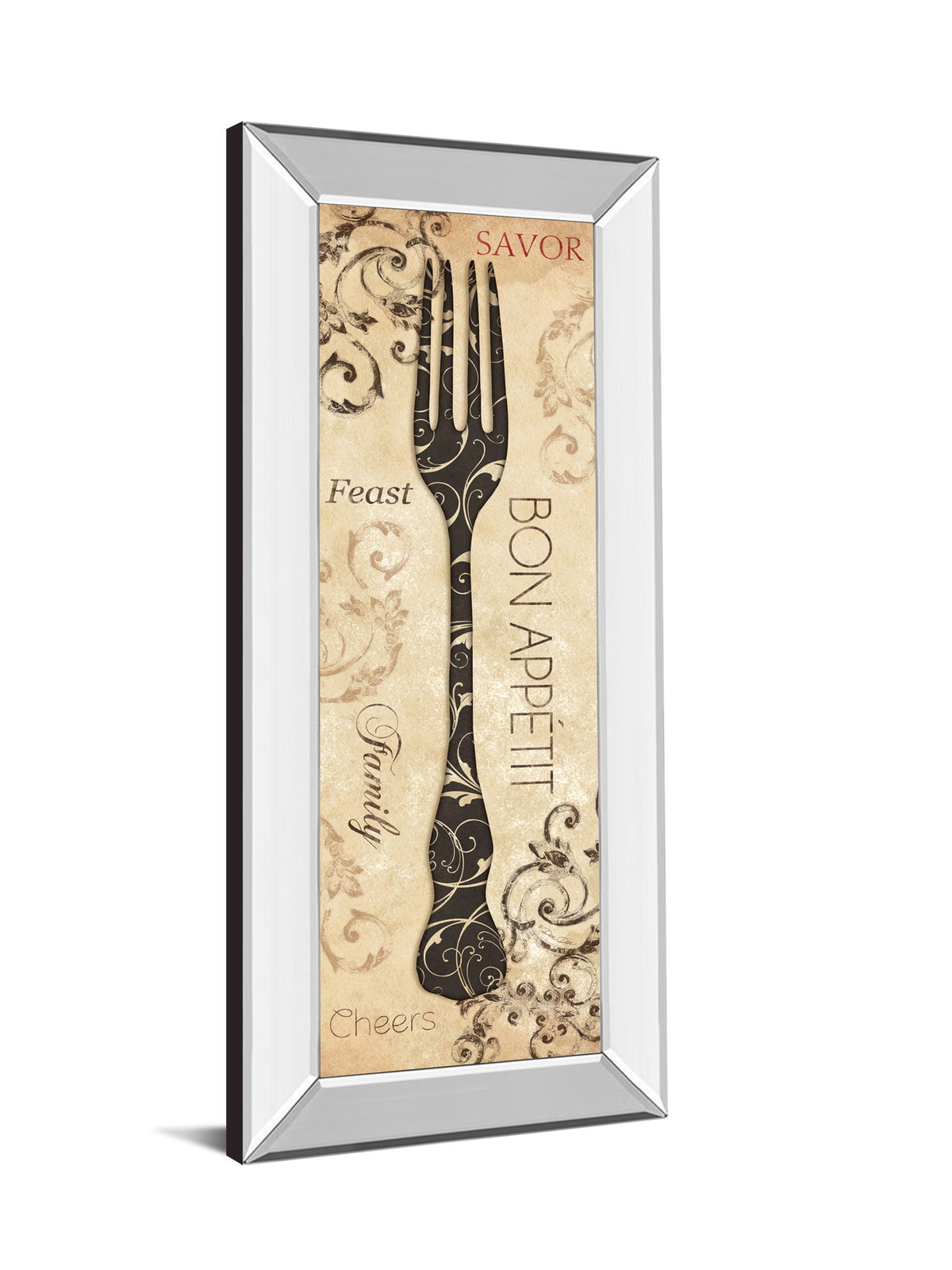 Bon Appetite By Dee Dee - Mirror Framed Print Wall Art - Beige