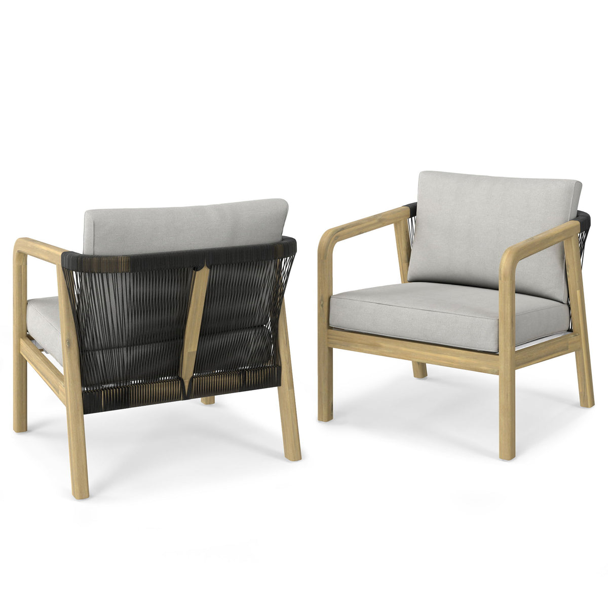 Palmetto - Outdoor Conversation Chair (Set of 2) - Silver