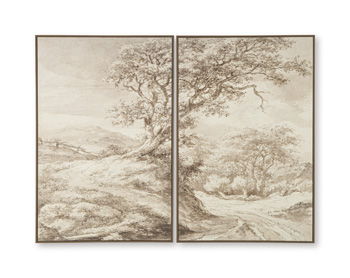 Stormish - Wall Art Set (Set of 2) - Beige / Brown