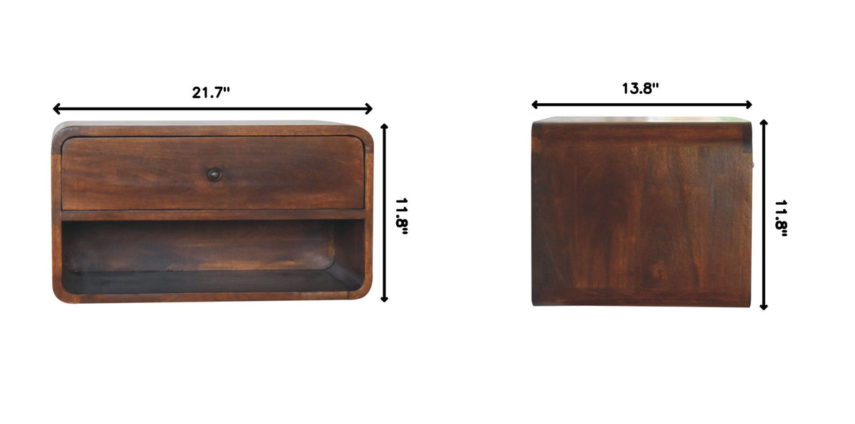 Curve Upper Slot Floating Nightstand