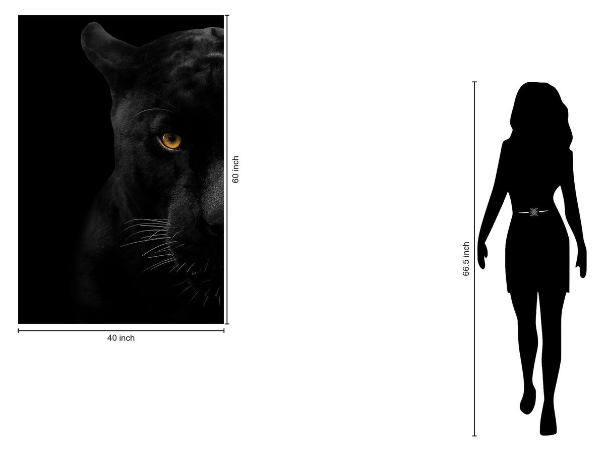 Tempered Glass With Foil - Panther Face - Black