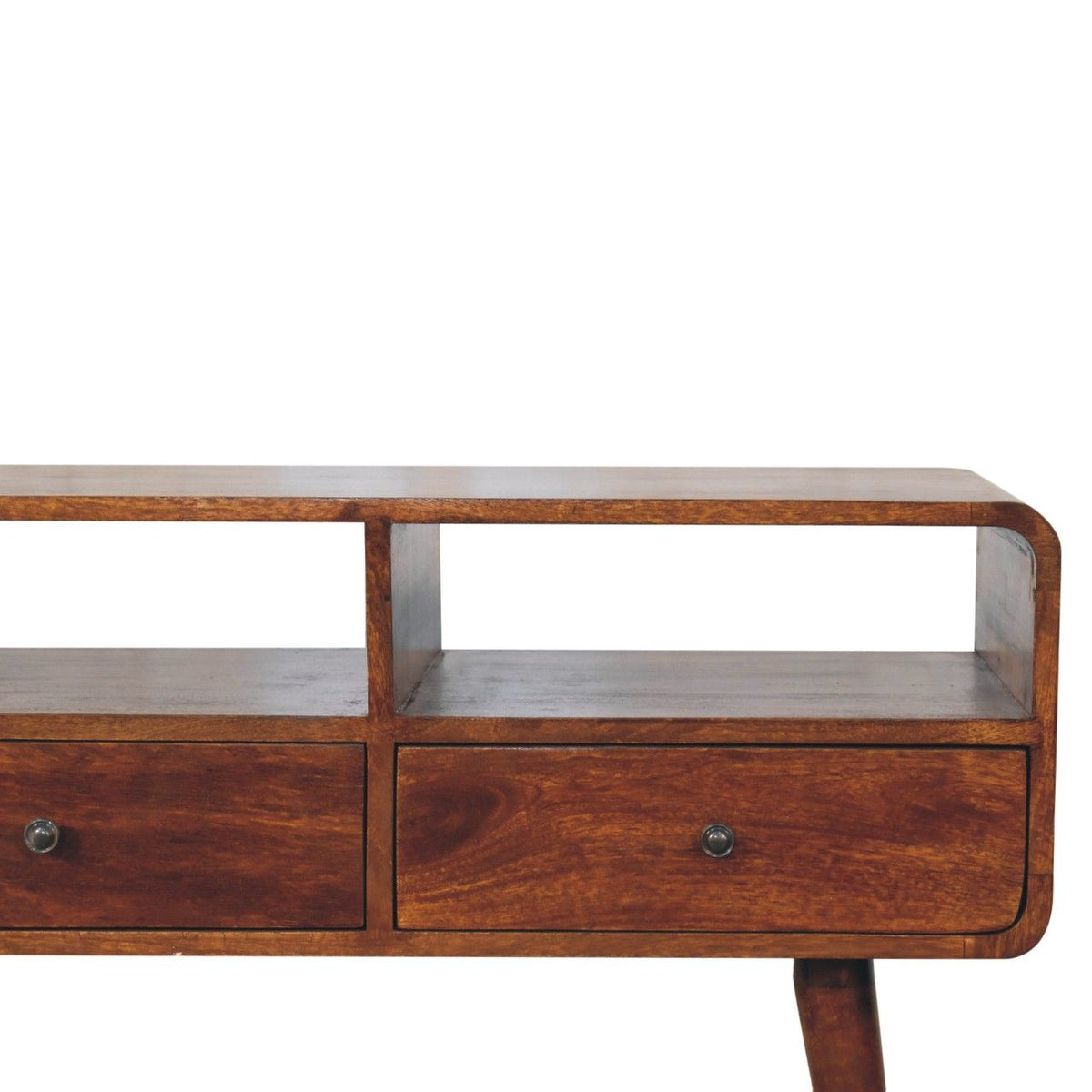 Triple Curved Console Table - Brown