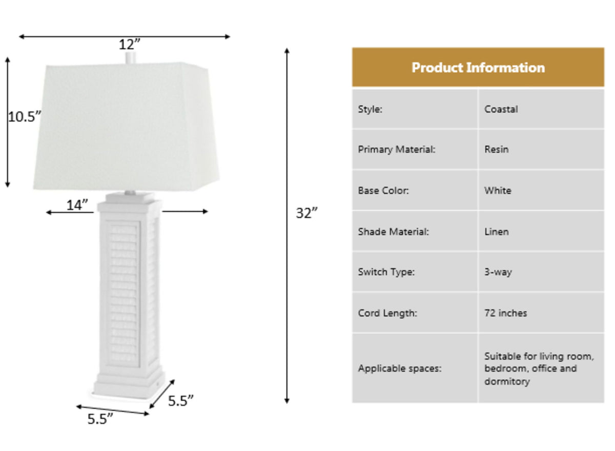 Shutter - Table Lamp With USB (Set of 2)