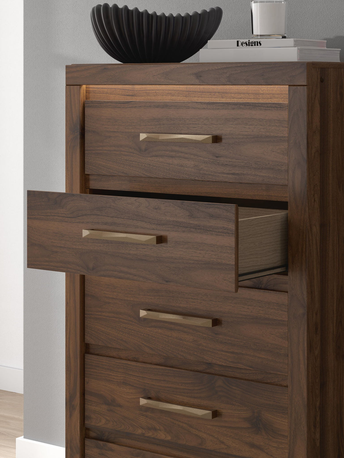 Janfyn - Five Drawer Chest - Brown