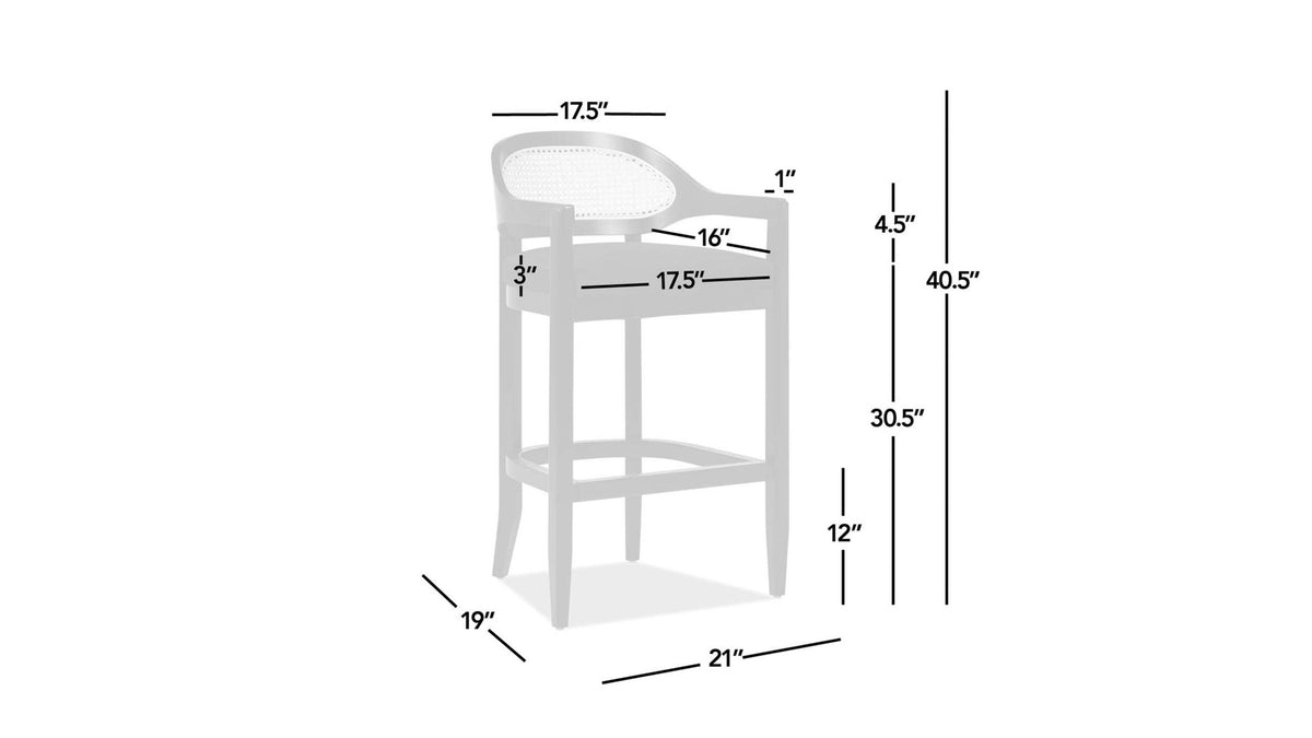 Americana - Mid-Century Modern Cane Back Counter Stool