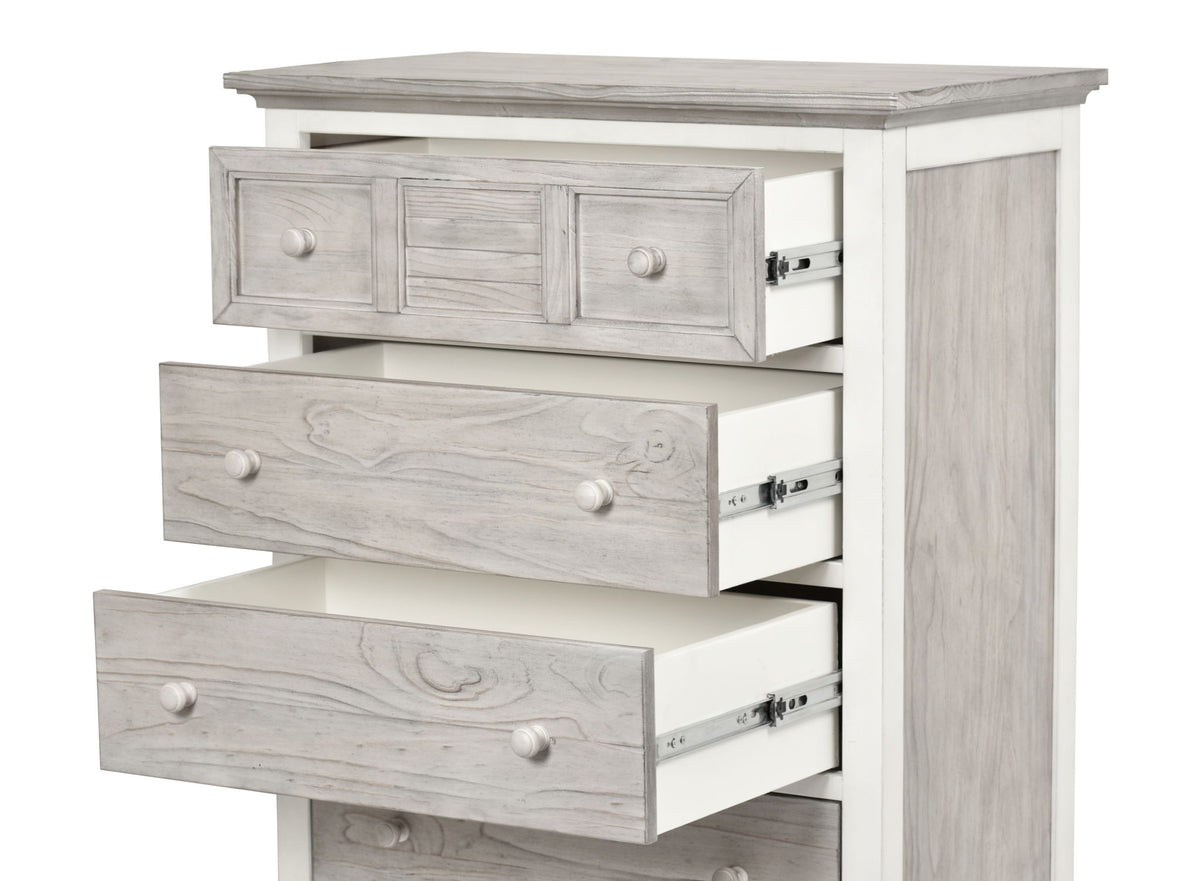 Islamorada - 5 Drawer Chest - Dapple Gray / Blanc