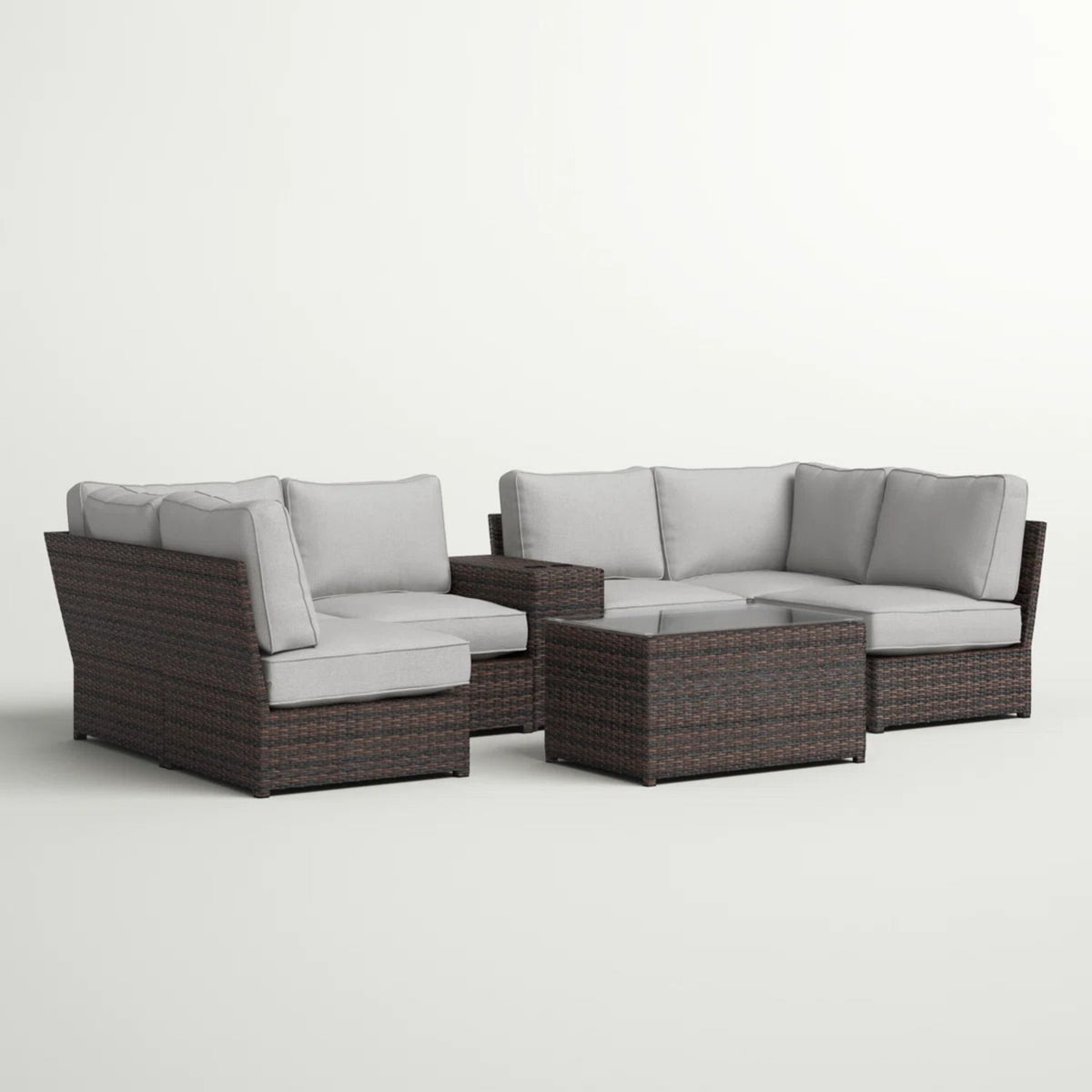 Stylish Modular Wicker Patio Seating Group