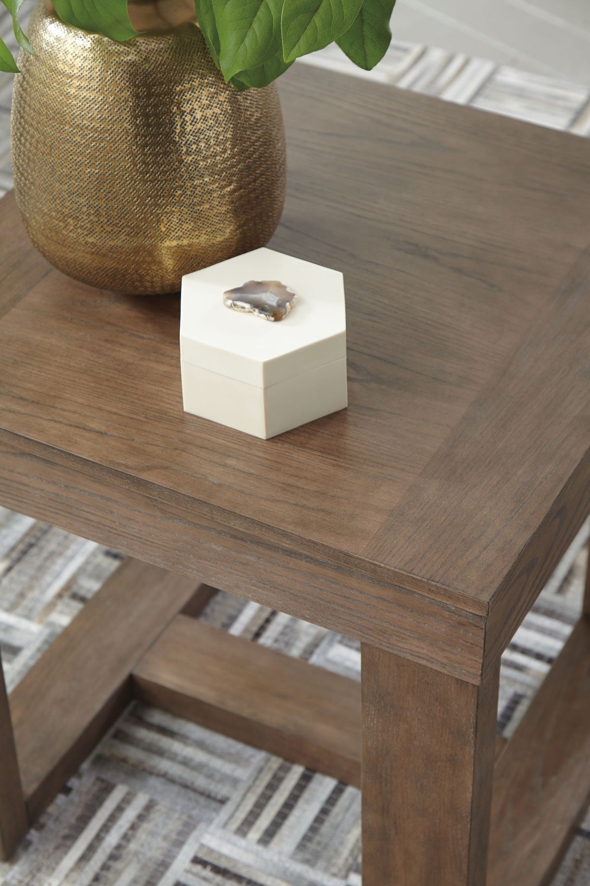 Cariton - Square End Table - Gray