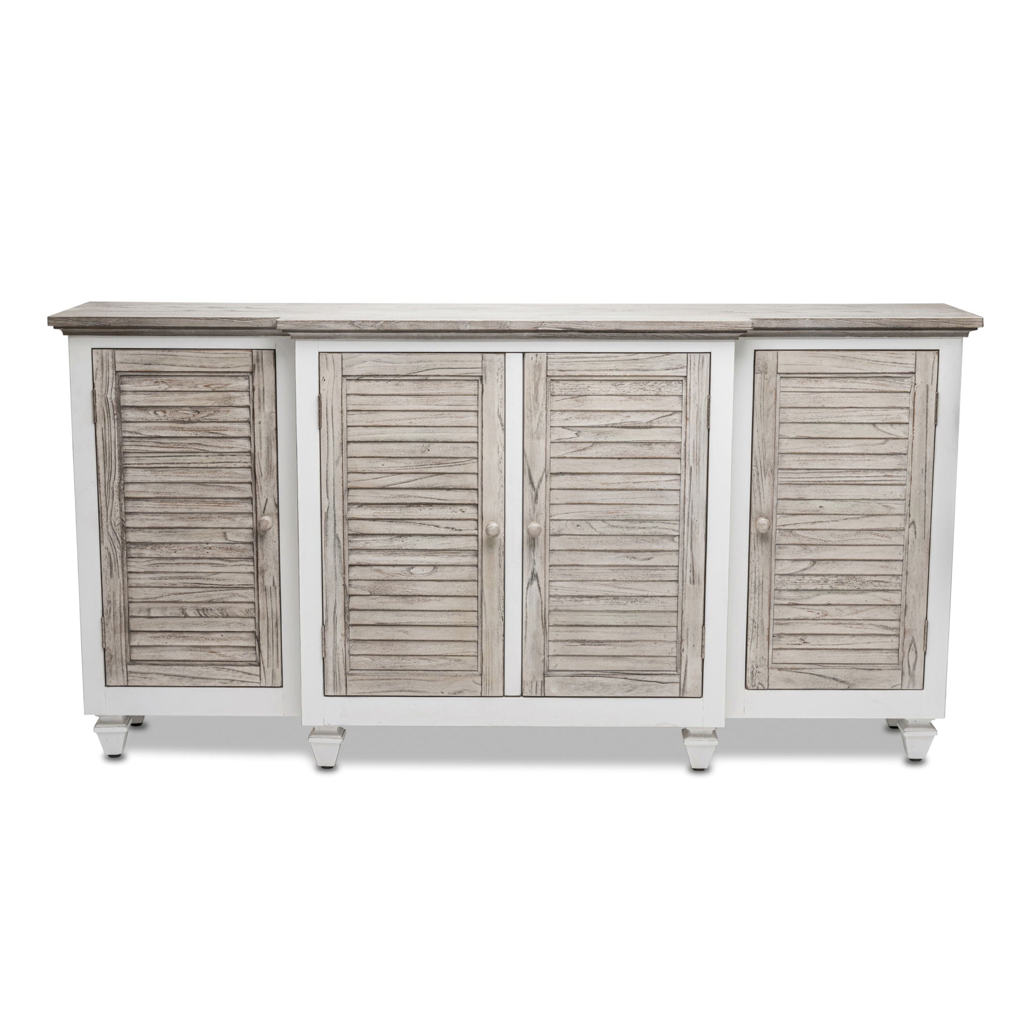 Islamorada - 4-Door Credenza - Dapple Gray / Blanc