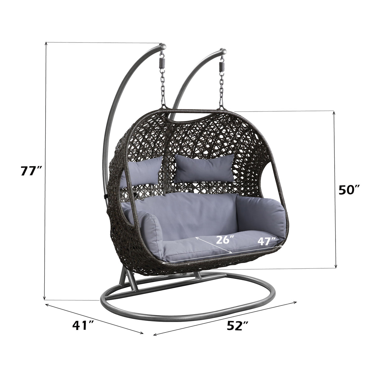 Vasant - Wicker Hanging Chair - Gray