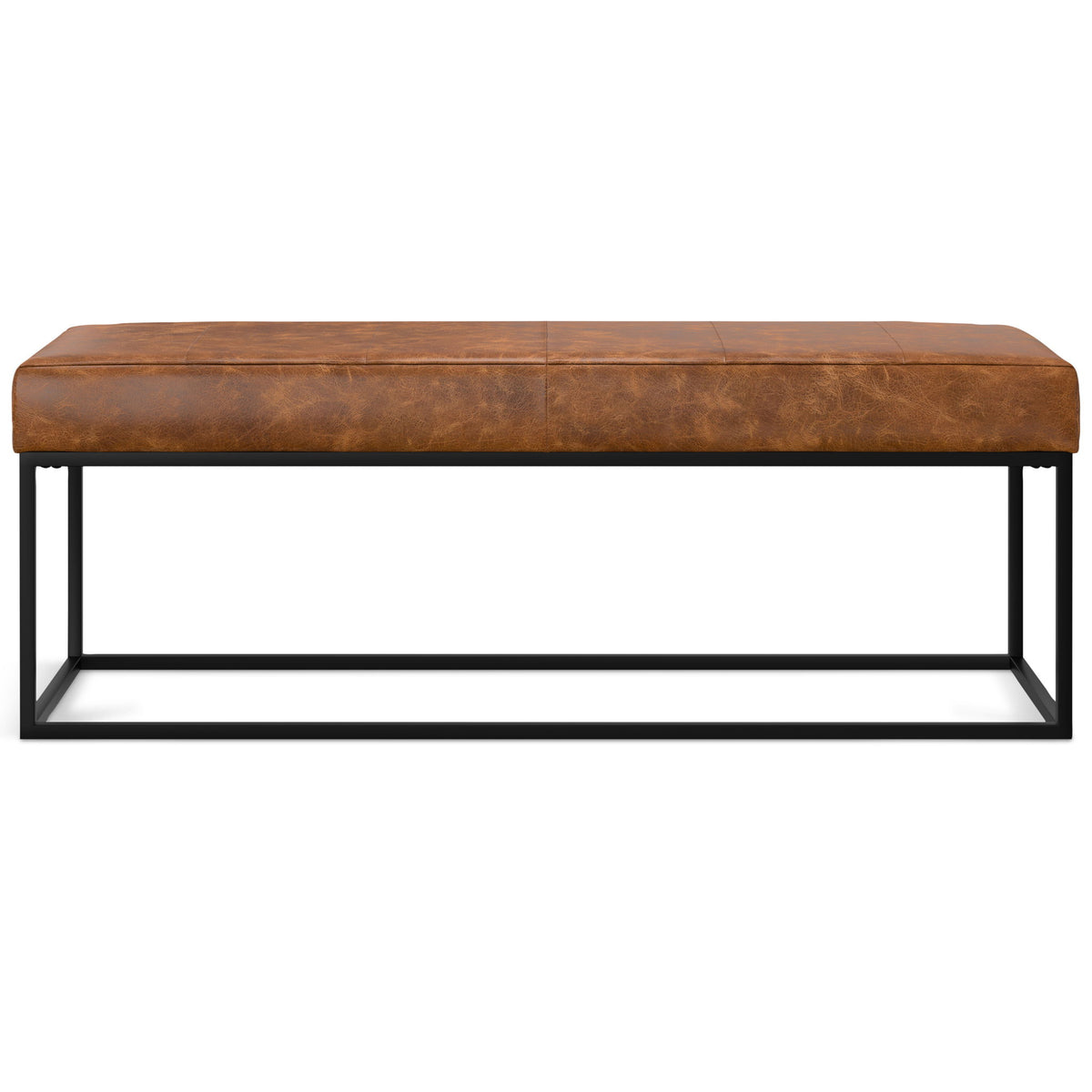 Candice - Ottoman Bench - Tan / Black