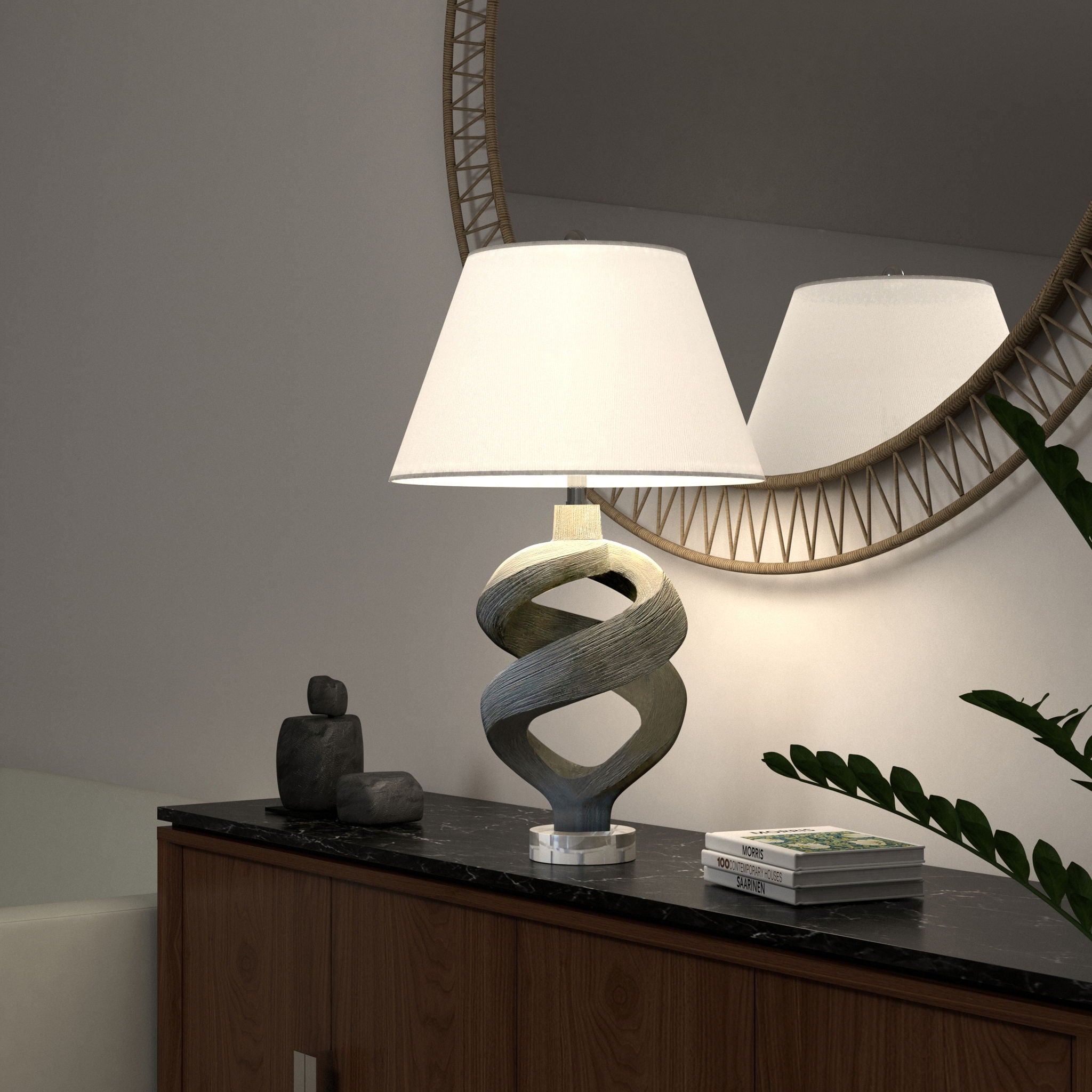 Infinity - Resin Table Lamp - Gray Wash