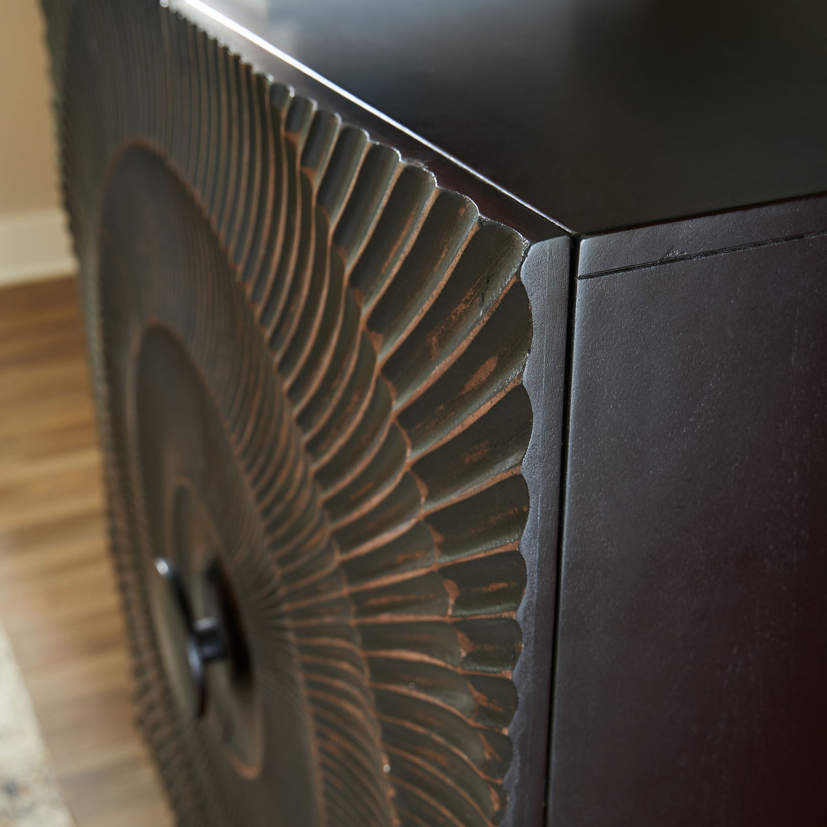 Fosterman - Accent Cabinet - Distressed Black