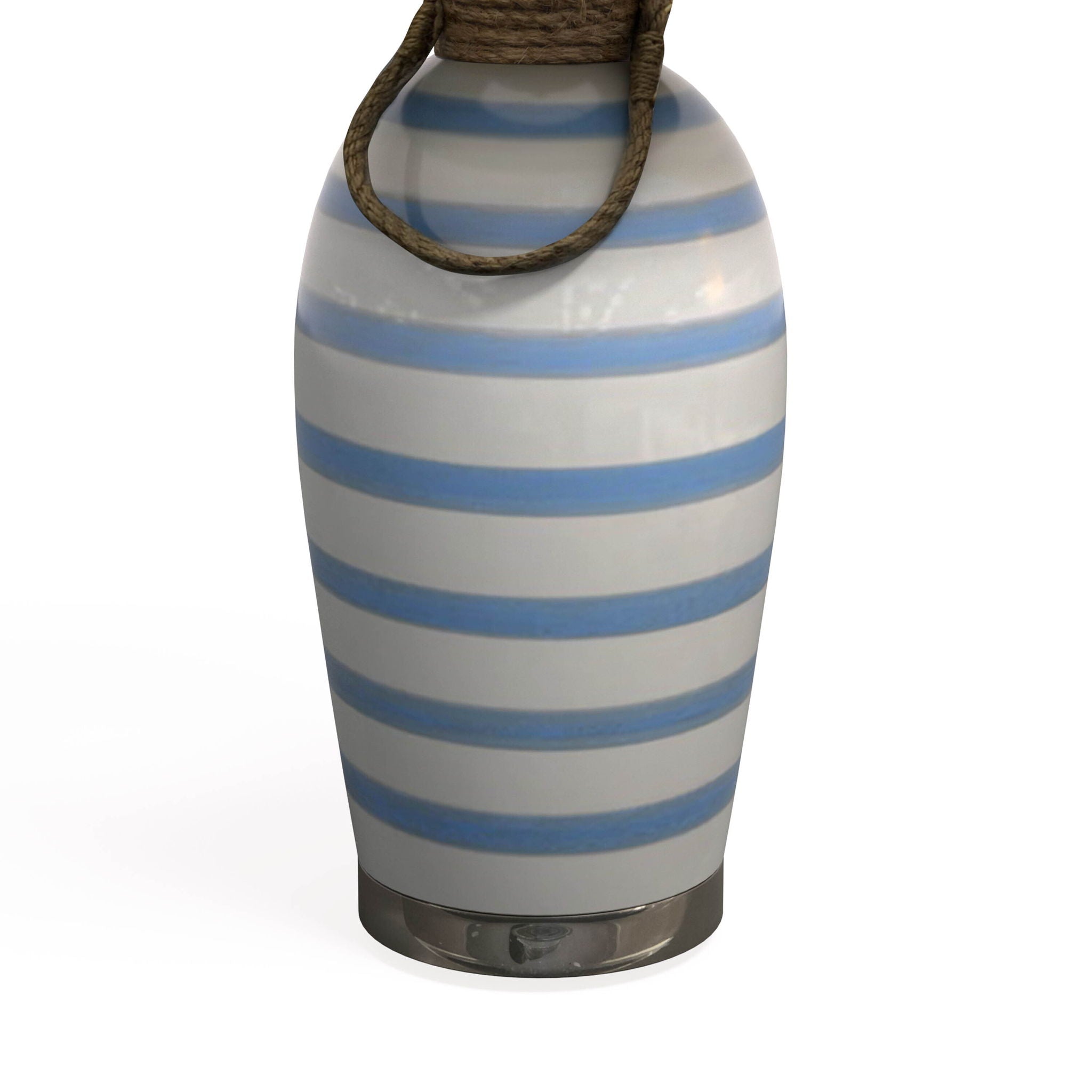 Harbor - Striped Ceramic Table Lamp With Rope (Set of 2) - Blue / White