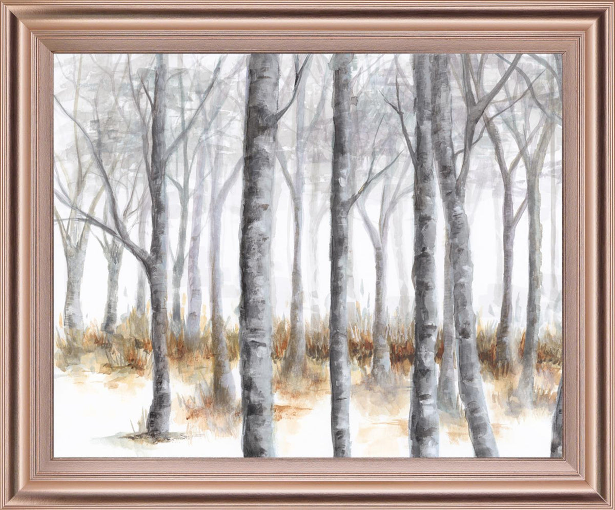 Whispering Silver Woods - 28" x 34" Framed Wall Art - Gray