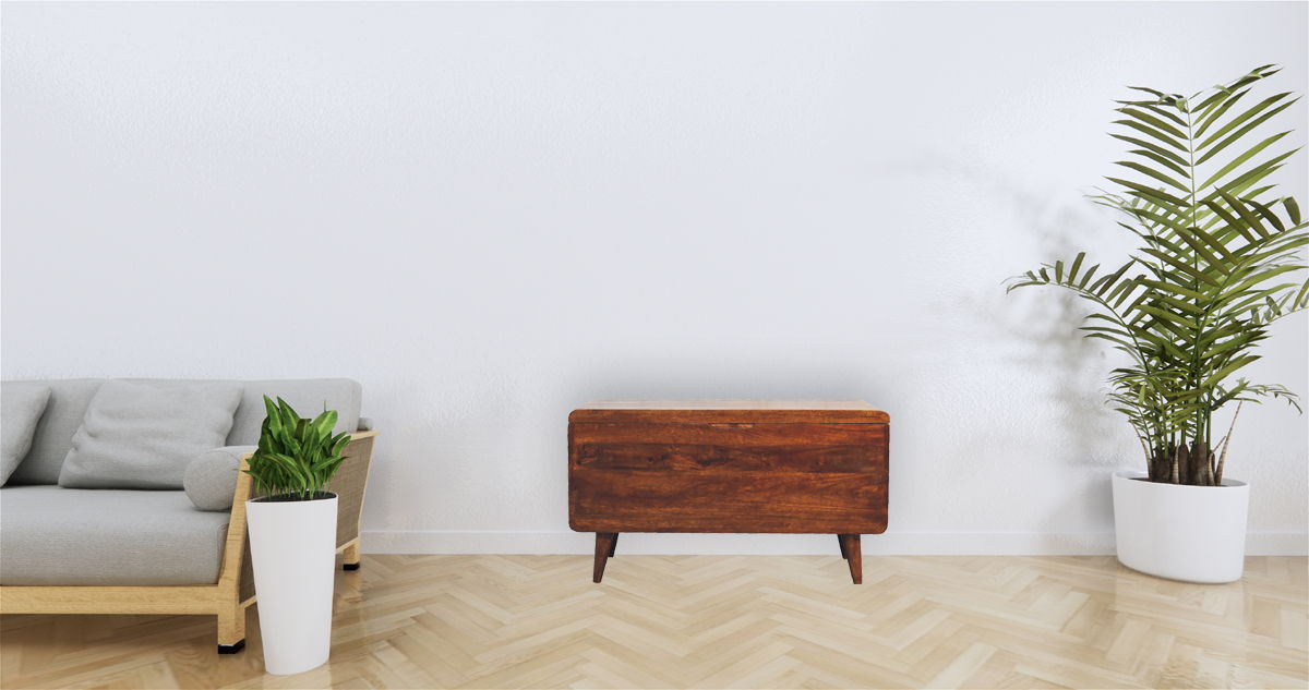 Curved Blanket Box - Chestnut
