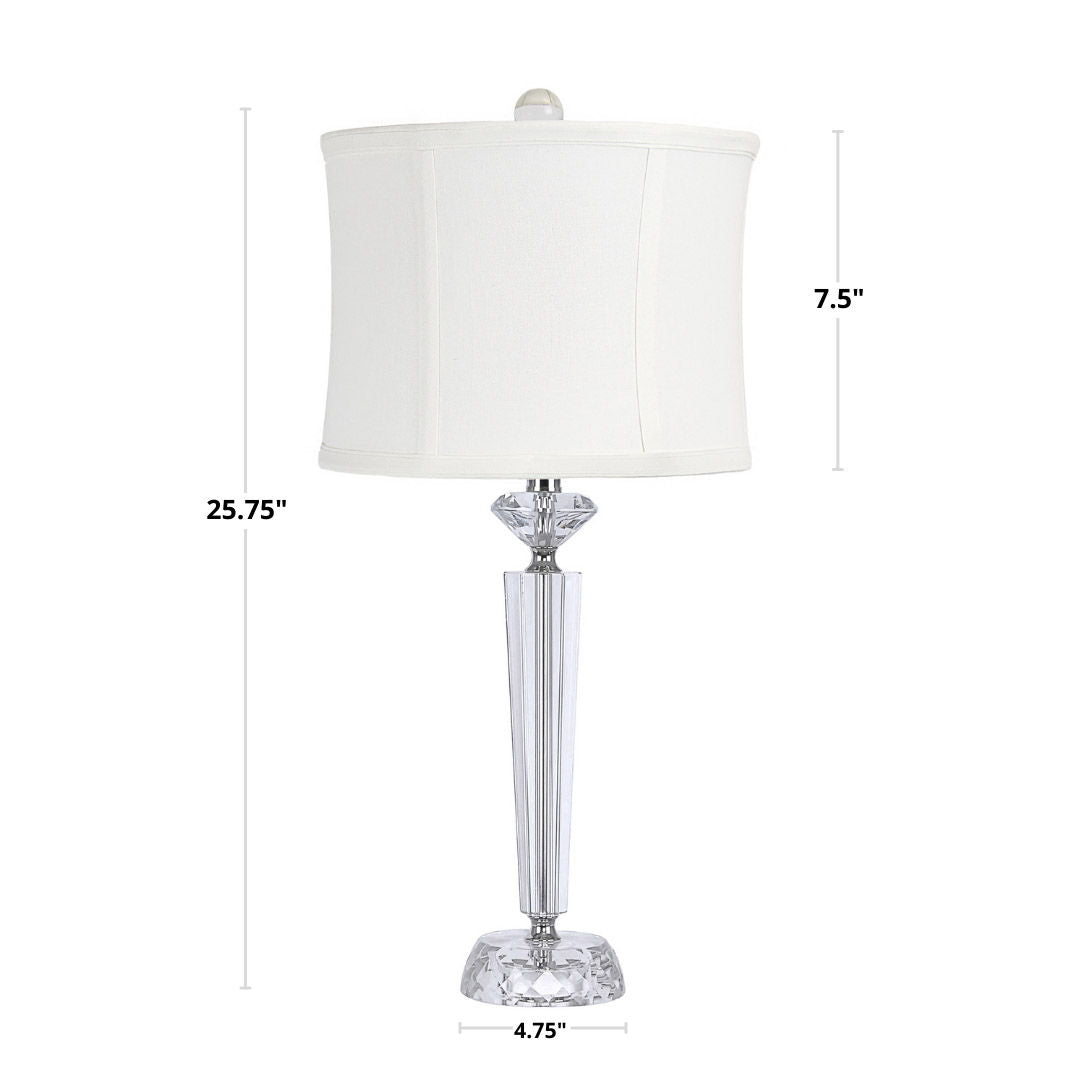 Diamond - Torch Contemporary Crystal Table Lamp (Set of 2) - Clear / Off White / Polished Nickel