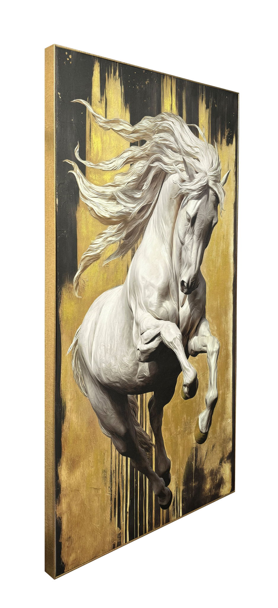 Ivory Ascent Hand-Embellished 3D Canvas In Frame - Gold / Brown