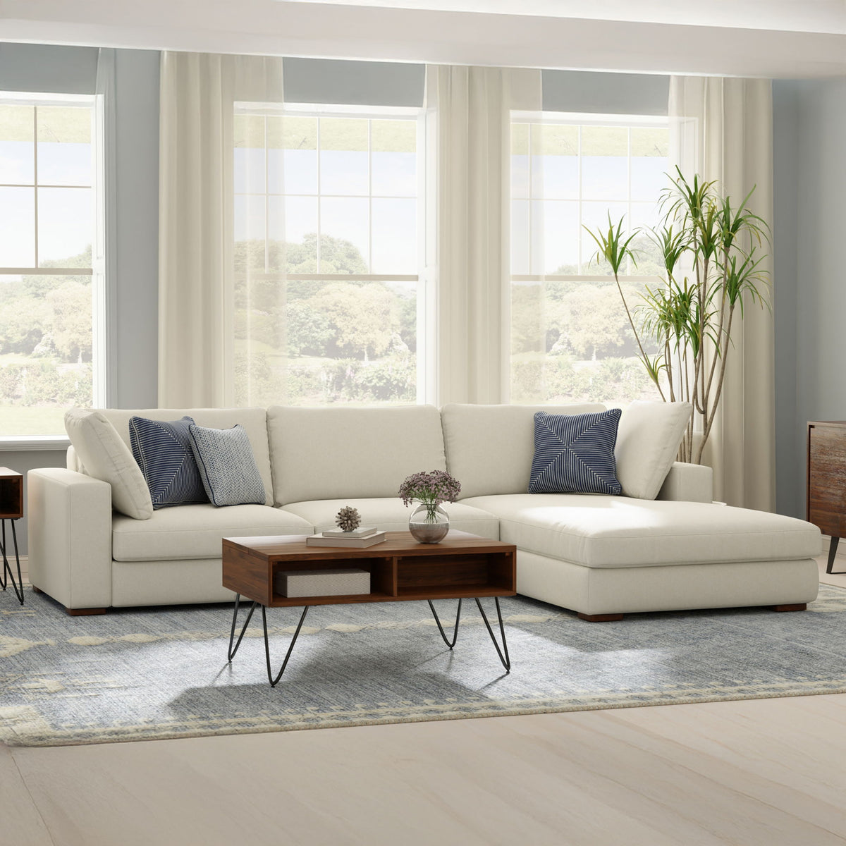 Charlie - Upholstered Deep Seater Sectional Sofa