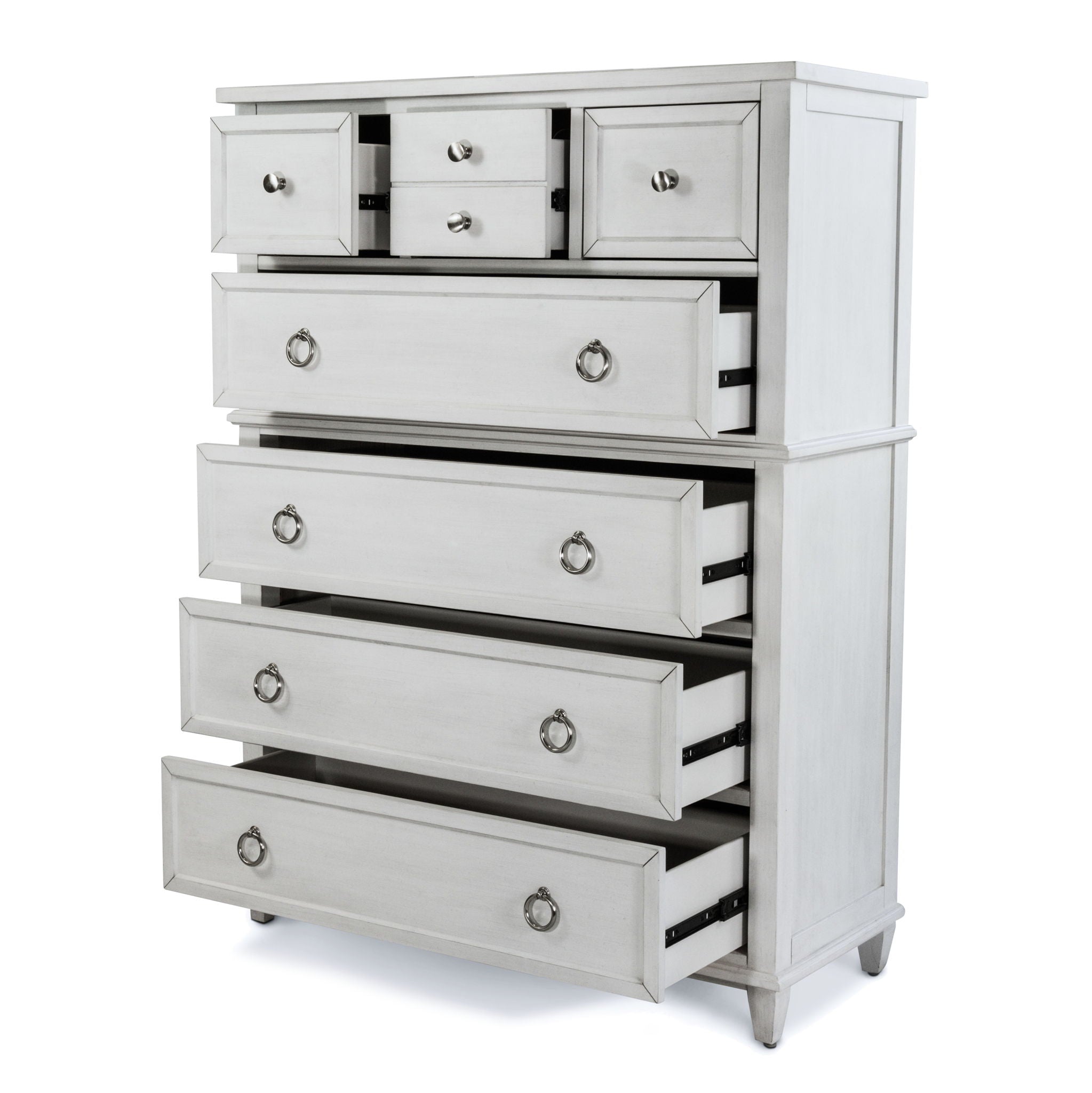 Point Breeze - 7 Drawer Chest - Fresh White With Soft Gray Glaze