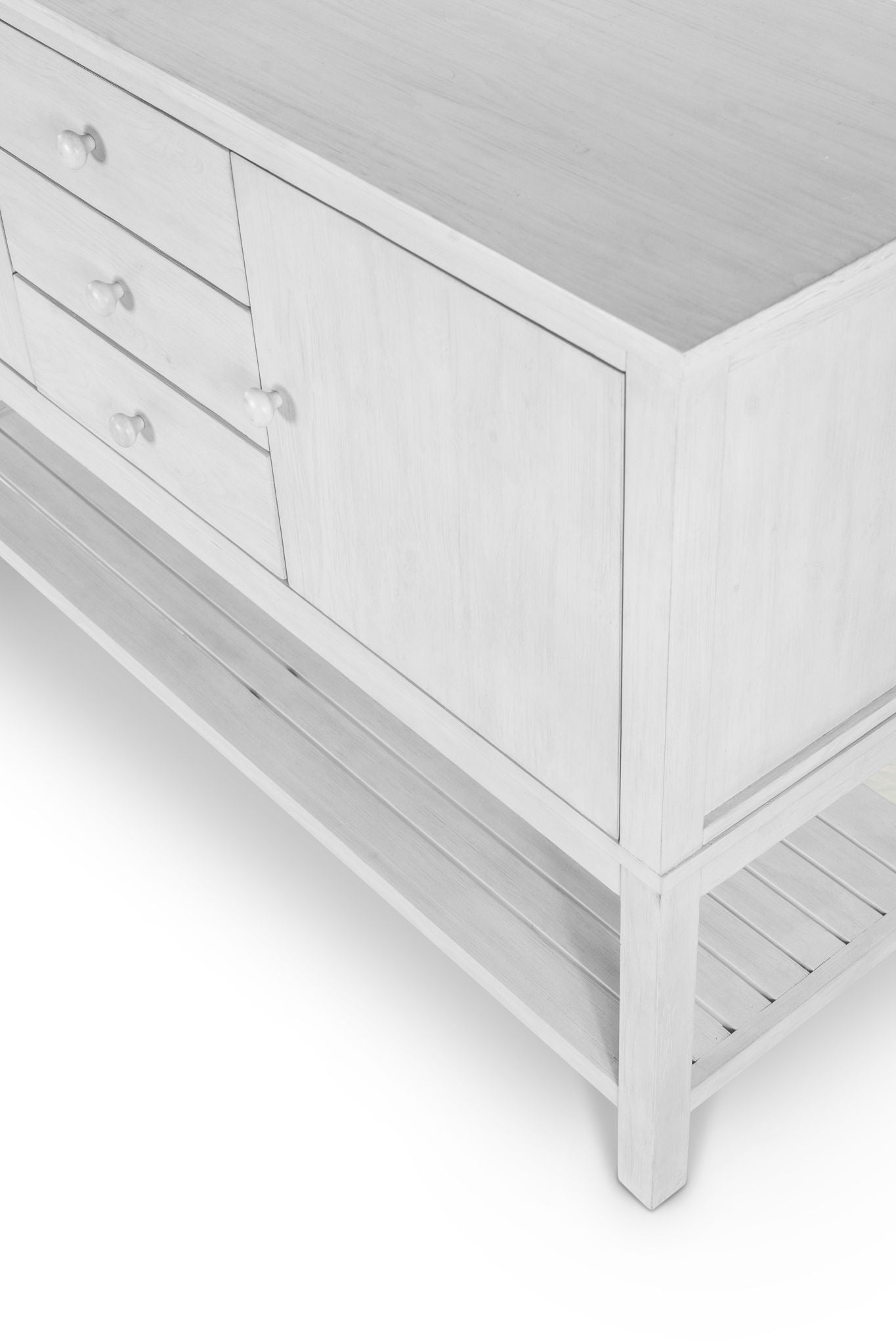 Geneva - 2-Door / 3-Drawer Credenza - Distressed White