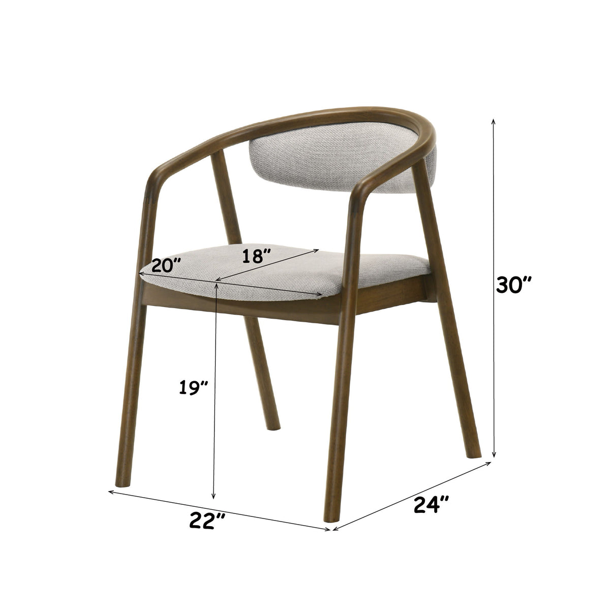 Delina - Side Chair - Gray / Walnut
