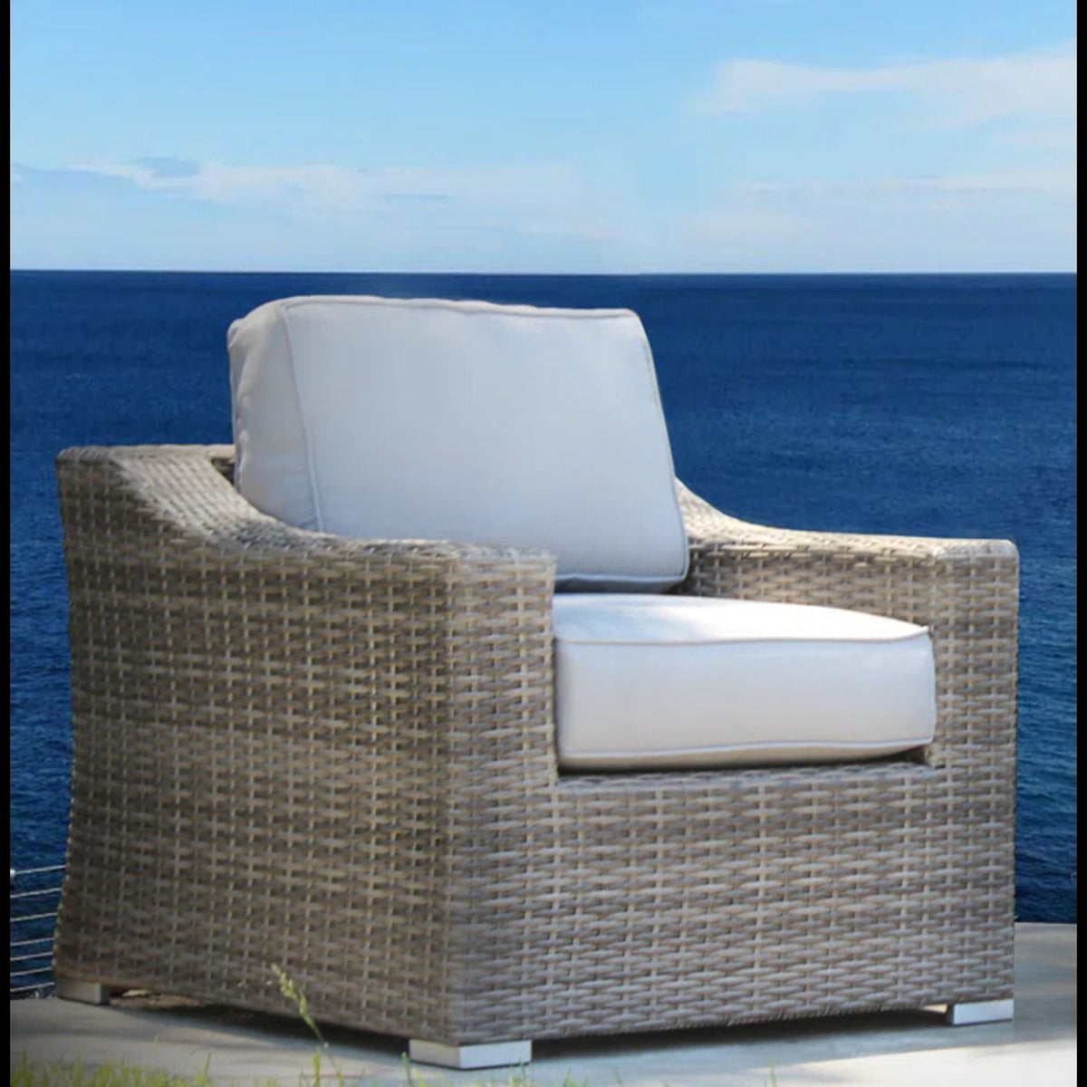 Outdoor Seating Group For 7 With Cushions - Gray Mix