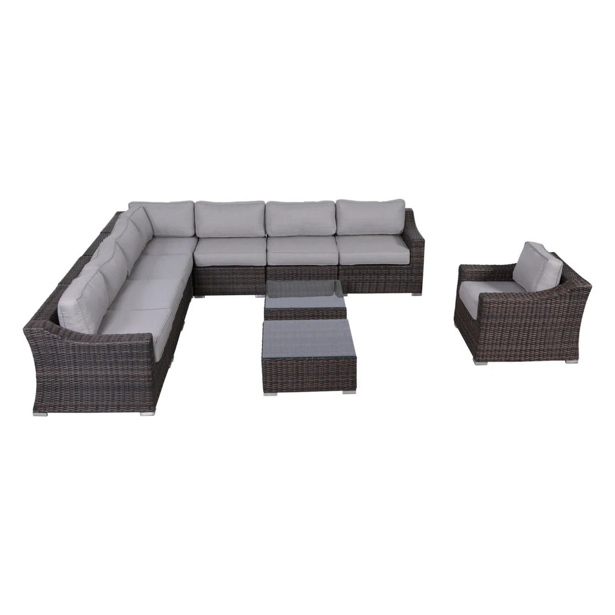 Outdoor Wicker Conversation Set With Cushions, All Weather