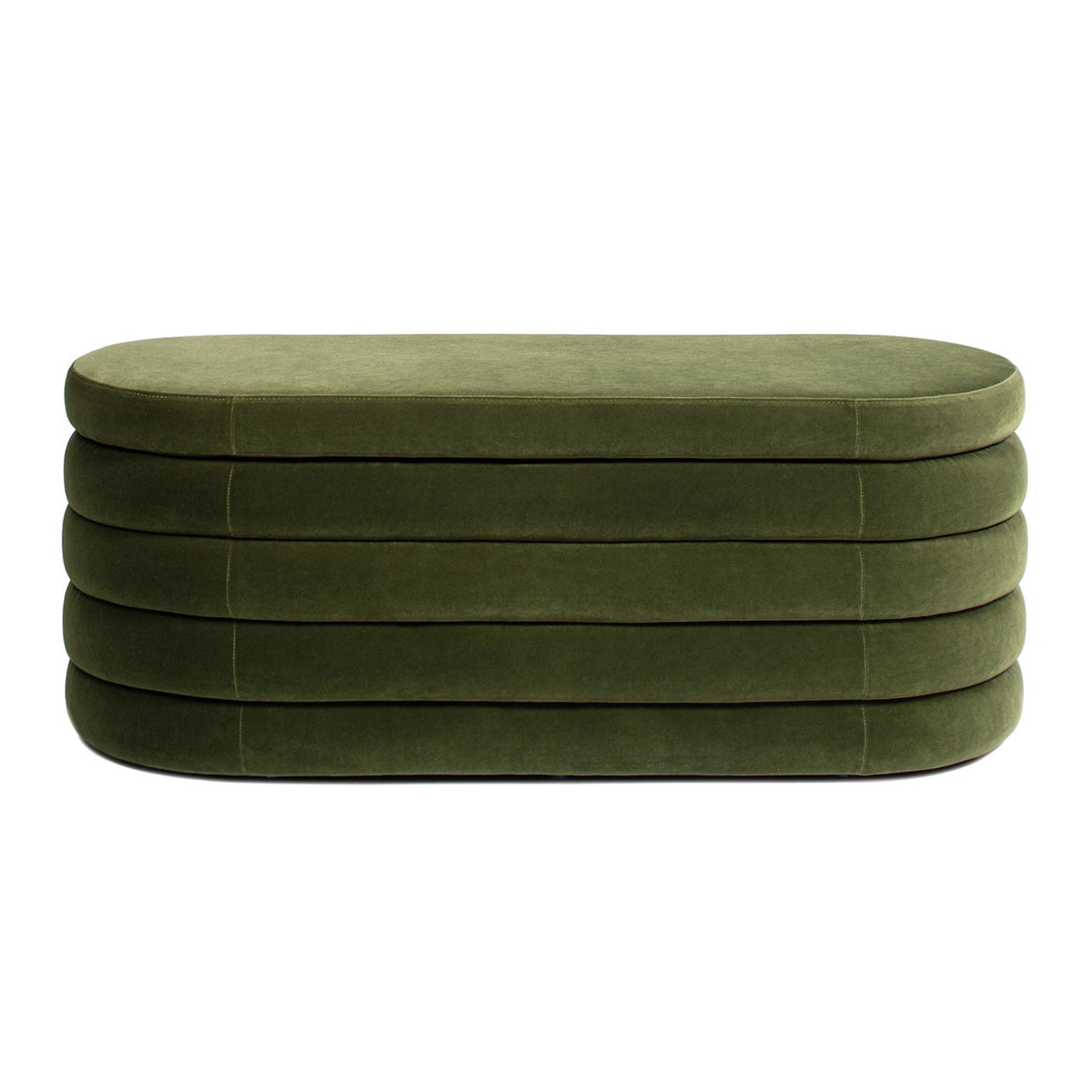 Fuji - Upholstered Oval Storage Bench