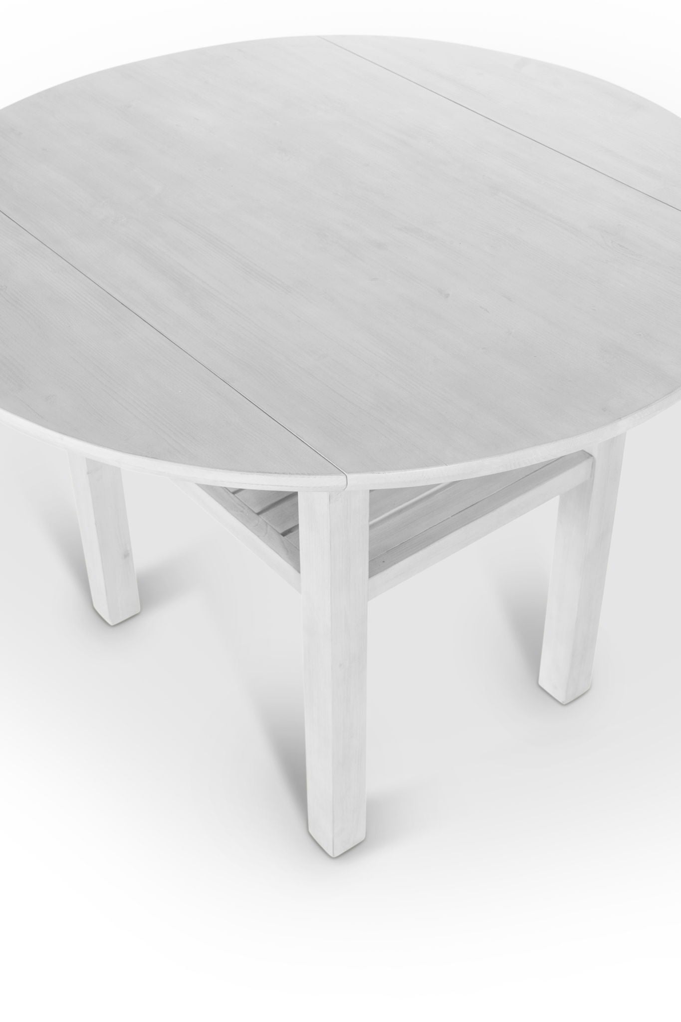 Geneva - Drop Leaf Dining Table With Shelf - Distressed White