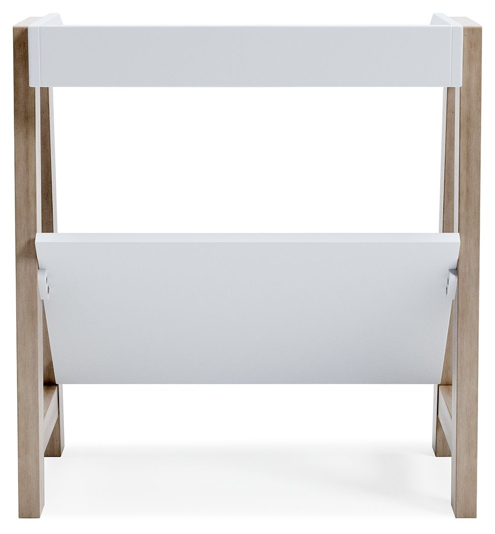 Blariden - Small Bookcase - White / Tan
