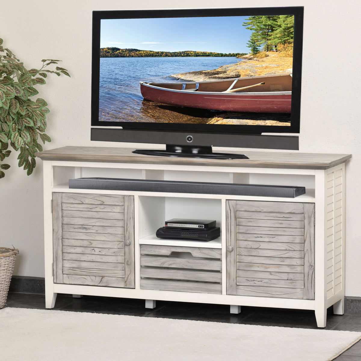 Islamorada - Entertainment Center - Dapple Gray / Blanc