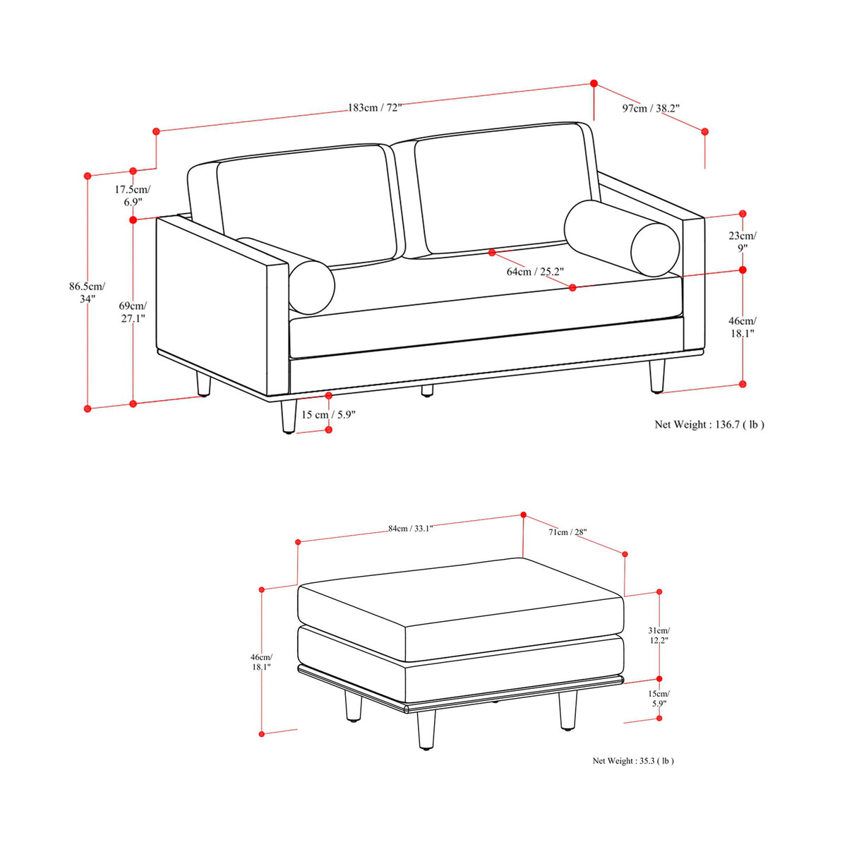 Morrison - Sofa And Ottoman Set