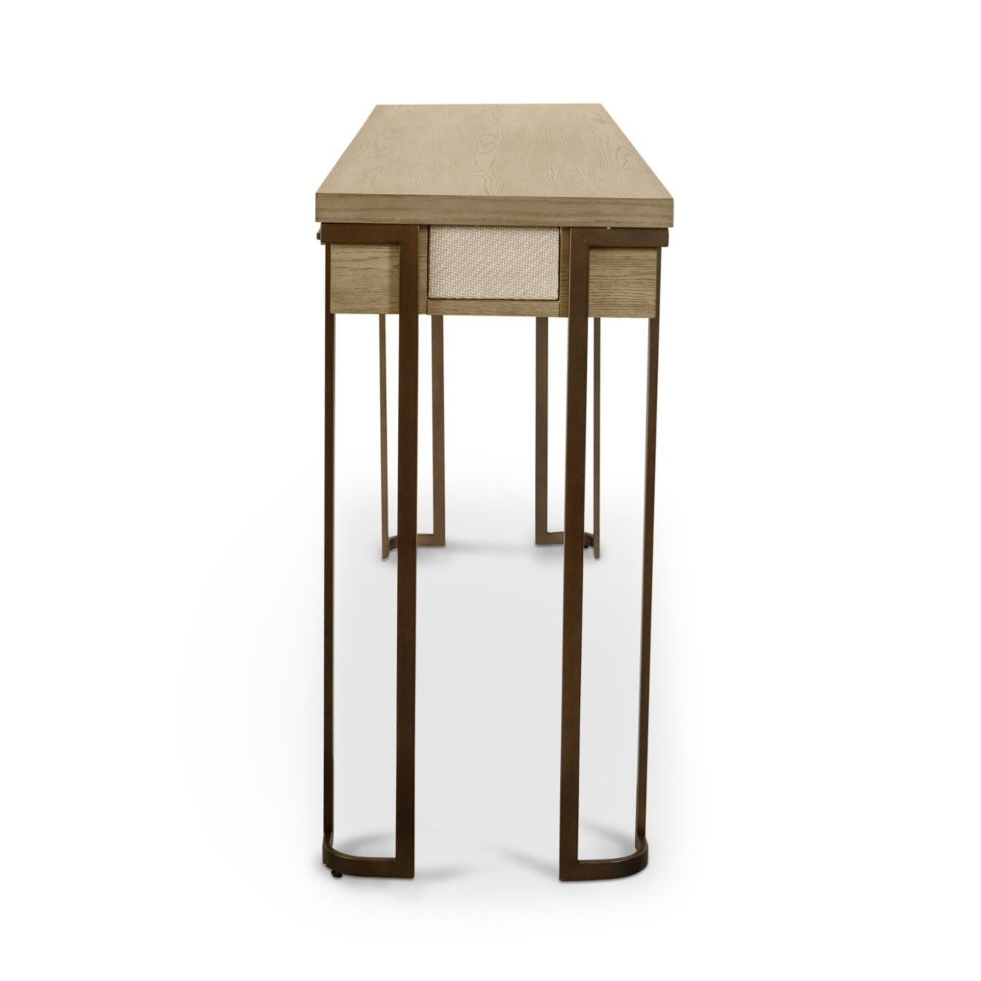 Rio Vista - 3-Drawer Console Table With Power Strip, USB-A And USB-C Port - Muted Earth Tones / Clay