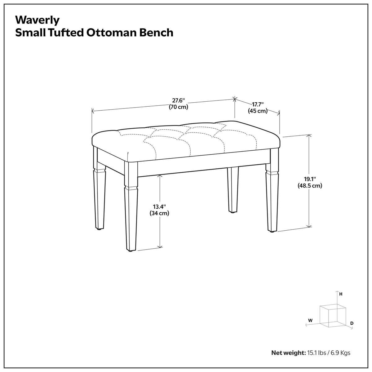 Waverly - Upholstered Tufted Ottoman Bench