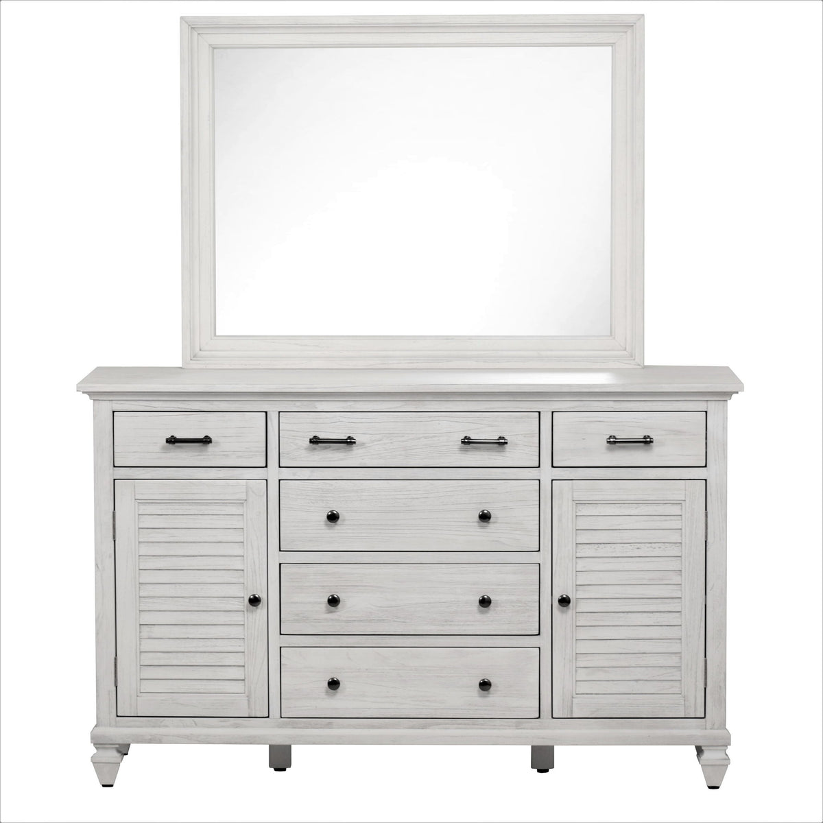 Surfside - 6 Drawer / 2 Door Dresser - Weathered White