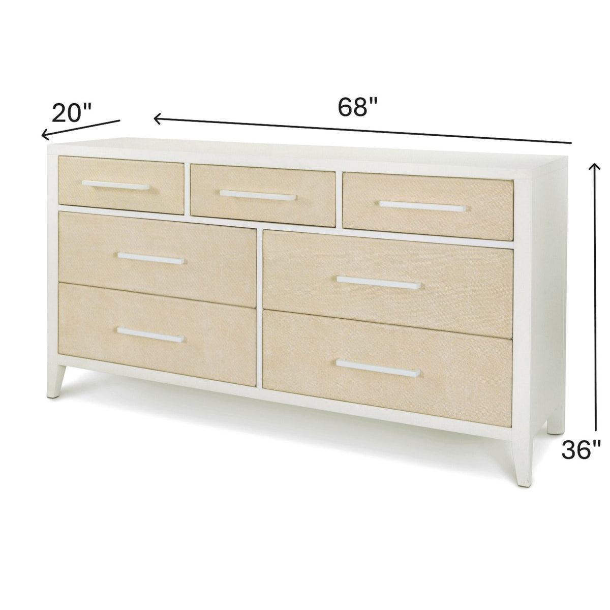 Miramar - 7 Drawer Woven Dresser - Sand / Stark White