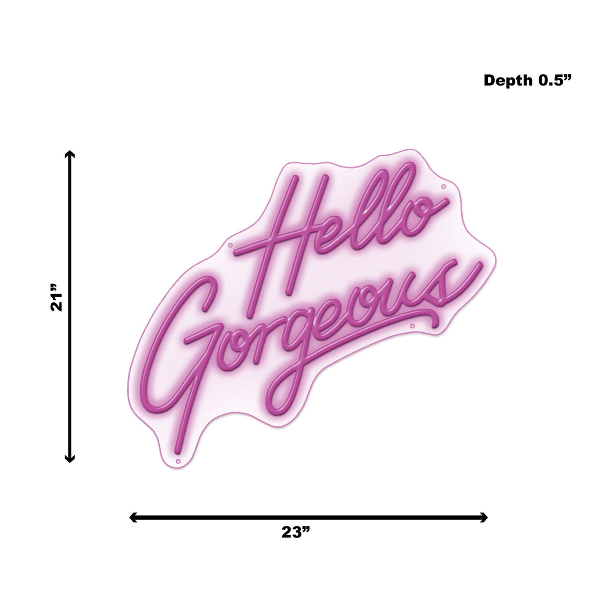 Neon Hello Gorgeous - Purple