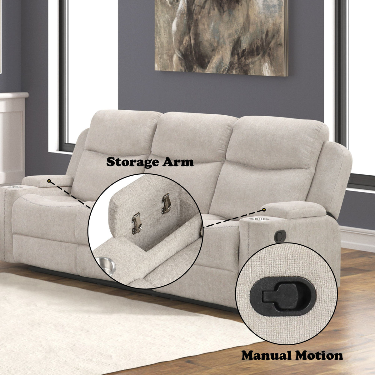 Galya - Motion Sofa - Light Gray