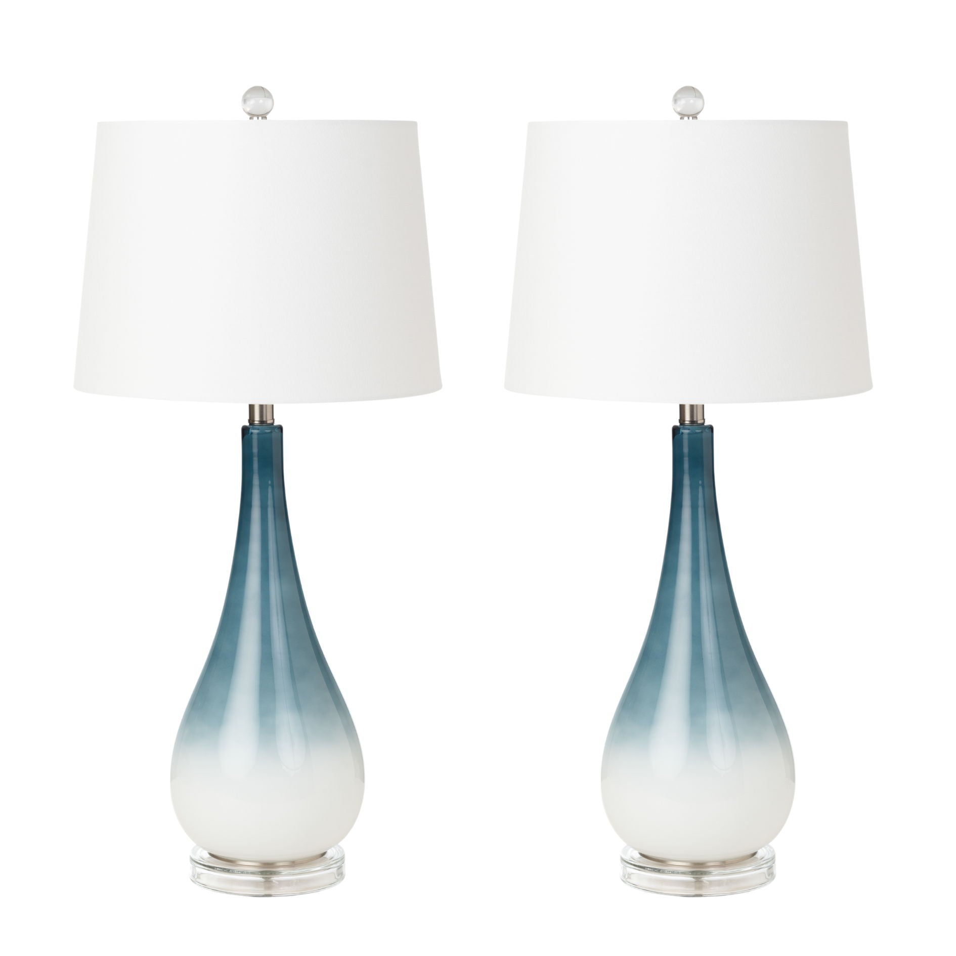 Serenity - Glass Table Lamp (Set of 2) - Blue / White