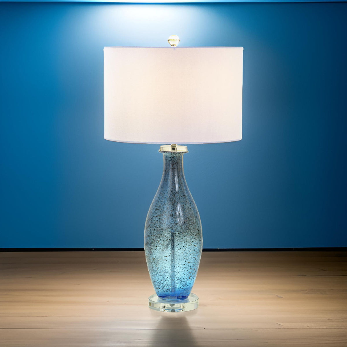 Everly - Art Glass With Crystal Base (Set of 2) - Blue Tone